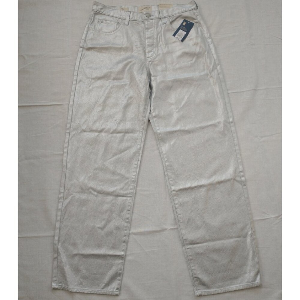 Universal Thread 90s Baggy Silver Metallic Denim Jeans - Women's Size 8 Regular